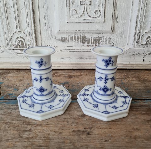 Royal Copenhagen Blue fluted pair of candlesticks no. 3303