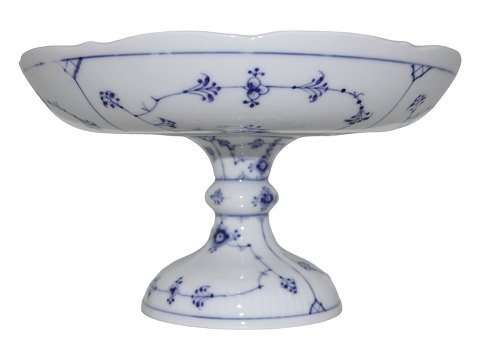 Blue Fluted PlainCake bowl on high stand