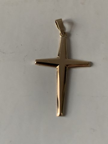 Cross pendant in 14 caratsGold stamp: 585H. 32.38 X W. 17.02 mmThickness. 1.05 mm