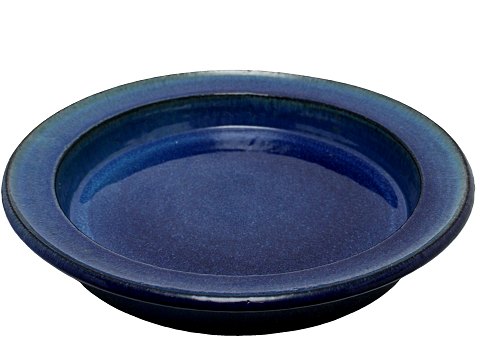 Stort havblåt keramikfad