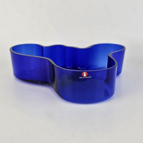 Alvar Aaltoblå glas skål19 cm