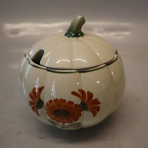 Græskarformet Marmeladeskål 11x12.5cm Aluminia Spise- og kaffestel Morgenfrue på fletværk