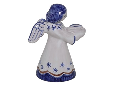 Hjorth art potteryBlue angel figurine / candle light holder