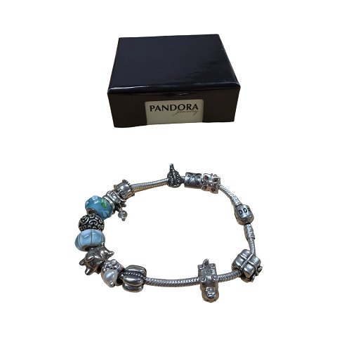 Pandora sølv armbånd m 13  charms
