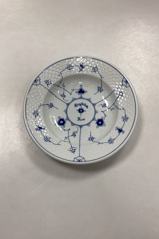 Bing and Grondahl Blue Fluted Hotel with Logo Small Deep Plate No. 710/1006