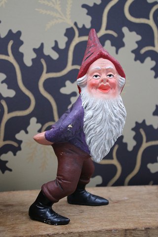 Old Santa Claus in painted terracotta with fine patina...