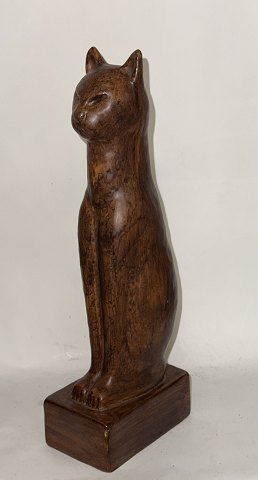 EMIL RUGE: Figur af siddende kat i keramik