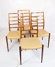 Set Of 4 Dining Chairs - Model 82 - Rosewood - Light Leather - N.O. Møller - J.L. Møbelfabrik - 1960