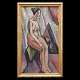 William Scharff, 1886-1959, Öl auf Leinen. Kubistisches Porträt von einer Frau. Signiert um 1915-20. Lichtmasse: 80x44cm. Mit Rahmen: 89x53cm
