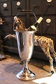 Gammel fransk champagnekøler på fod i forkromet metal...
