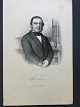 Litografi af 
Em, Bærentzen - 
Portræt af 
geologen Johan 
...