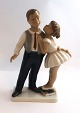 Lyngby porcelain factory. Girl and boy. Model 93. Height 21 cm. (1 quality)