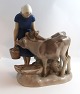 Bing & Gröndahl. Porcelain figurine. Girl with calves. Model 2270. Height 20.5 
cm. (2 quality).