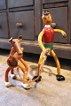 Vintage Wooden Doll and Wooden Dog from the 1950s...