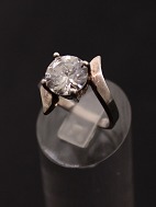 Sterling slv ring med stor klar sten