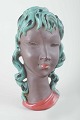 Gino MancaCeramic bust, mid-20th century.