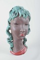 Gino MancaCeramic bust, mid-20th century.