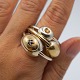 Anette Kræn; Set of three rings made of silver with gold