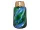 Bohemian glass vase with green and blue colors from around 1900-1920
