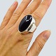 Georg Jensen; Ring of sterling silver with onyx