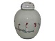 Royal Copenhagen Art PorcelainLight Green Lidded Jar with Surreal Compensation