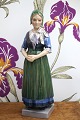 Dahl Jensen porcelæns figur af Hedebo pige i dansk folkedragt.DJ-1142...