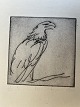 Radering af Ernst Hansen 1920 - Galende Havørn.