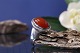 Georg Jensen sterling silver carnelian ring 46BSize 65.