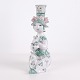Osted Antik & Design presents: Bjørn Wiinblad Figurine No. 93 in Green and Pink Ceramic with Floral Motif