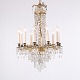Fransk Antik Prismelysekrone i Forgyldt Bronze med 10 ...
