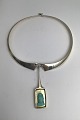 Karl Gustav Hansen Sterling Silver Neckring with Pendant