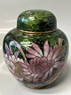 Cloisonné Tedåse i flotte farver Højde: 10,5 cm.