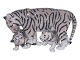 Royal Copenhagen figurTiger med unger