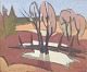 Svensk kunstner, olie på plade, 1960/70’erne.