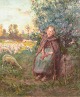 Victor Marec, olie på lærred, listet fransk kunstner.