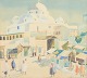 Yahia Turki, “Bab Souika Tunis”, gouache og vandfarve, ...
