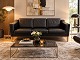 Stouby Eva 3-Sitzer-Sofa – Schwarzes Madrid-Leder mit ...