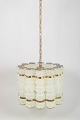 Orrefors, loftslampe i messing og krystalglas.