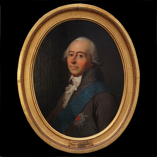 Jens Juel Porträt von dem dänischen Aussen- und Staatsminister Andreas Peter Graf Bernstorff, 1735-97. Lichtmasse: 67x56cm. Mit Rahmen: 81x70cm