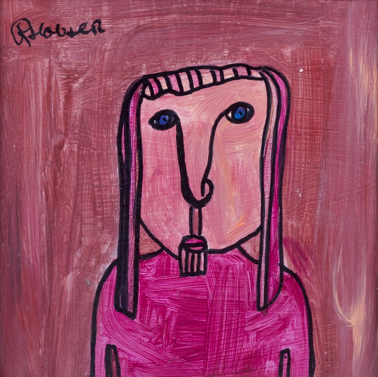 Kjell Hobjer, Swedish artist, oil on board.