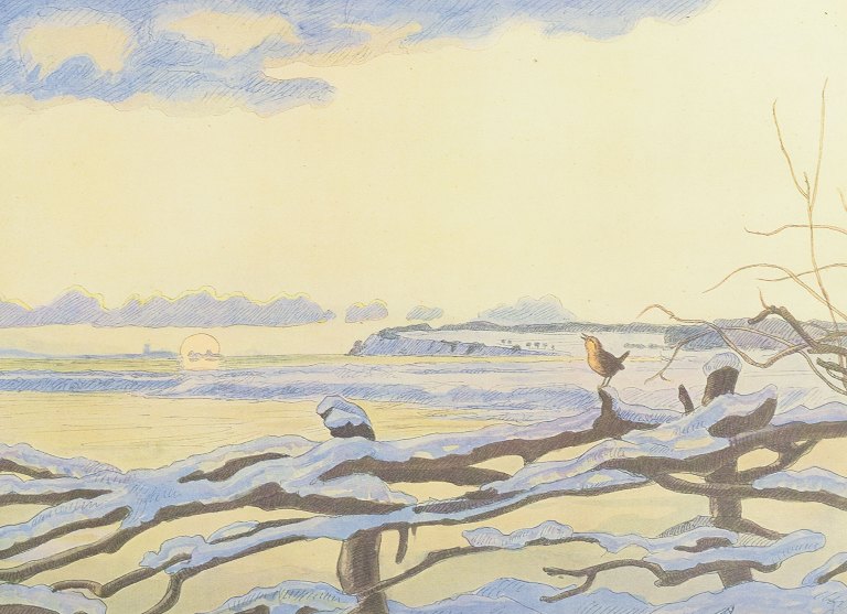 Johannes Larsen, Denmark."December Morning", ca. 1908. Print.
