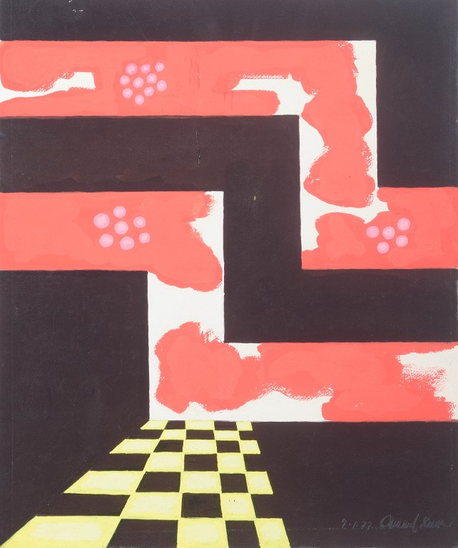 Osmund HansenAbstract composition.Gouache on paper.