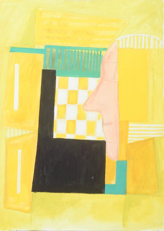 Osmund HansenAbstrakt komposition.Gouache på papir.