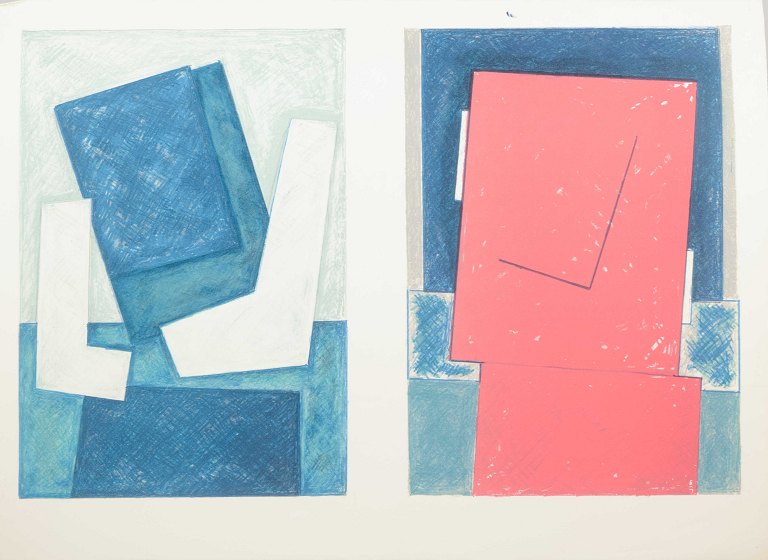 Osmund HansenTo abstrakte litografier på samme ark.Usigneret.