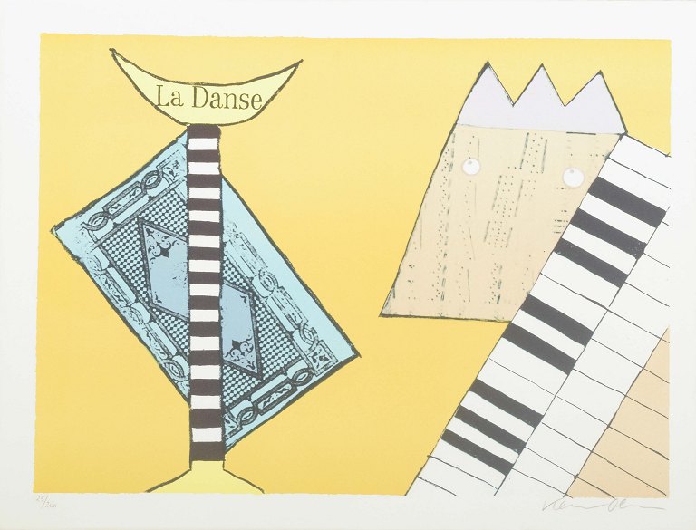 Karin Olesen“La Danse”.Colour lithograph.