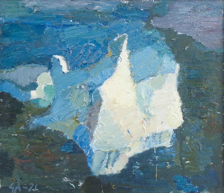 Skandinavisk kunstnerAbstrakt komposition.Olie på lærred, 1971.