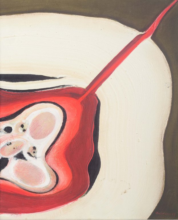 Uno Svensson (1920–1990)svensk kunstnerAbstrakt komposition.Olie på lærred.