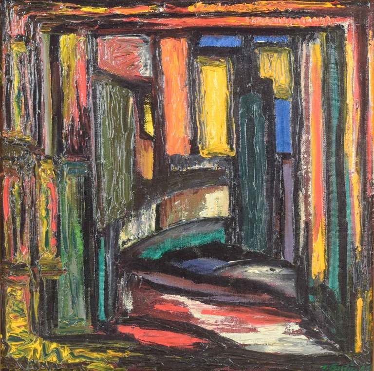 Tord Petter BerlinSwedish artistAbstract composition.Oil on canvas.