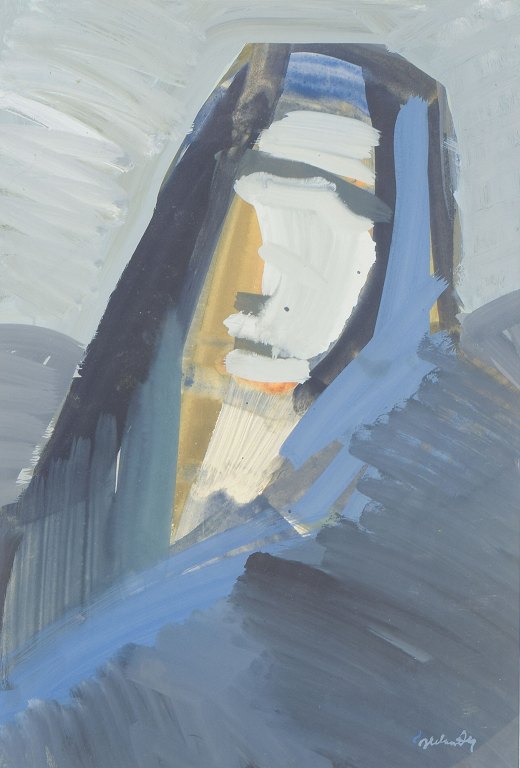 Jerker Helandersvensk kunstnerAbstrakt komposition.Gouache på papir.