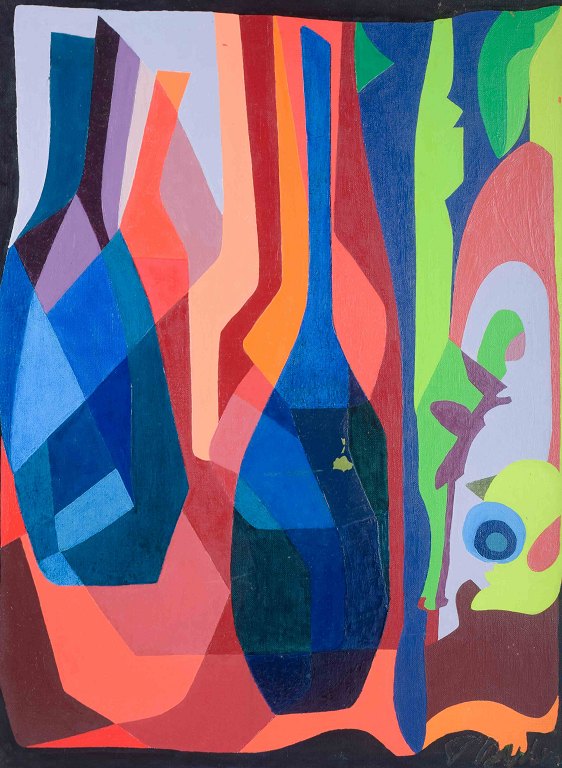 Tord Petter BerlinSvensk kunstnerAbstrakt komposition.Olie på lærred.